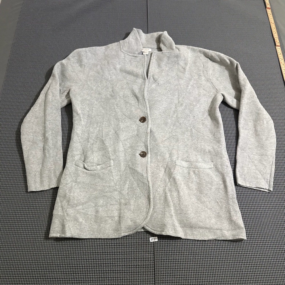 J.Crew Factory Womens Gray Knit Sweater Blazer Mock Neck Jacket Size M